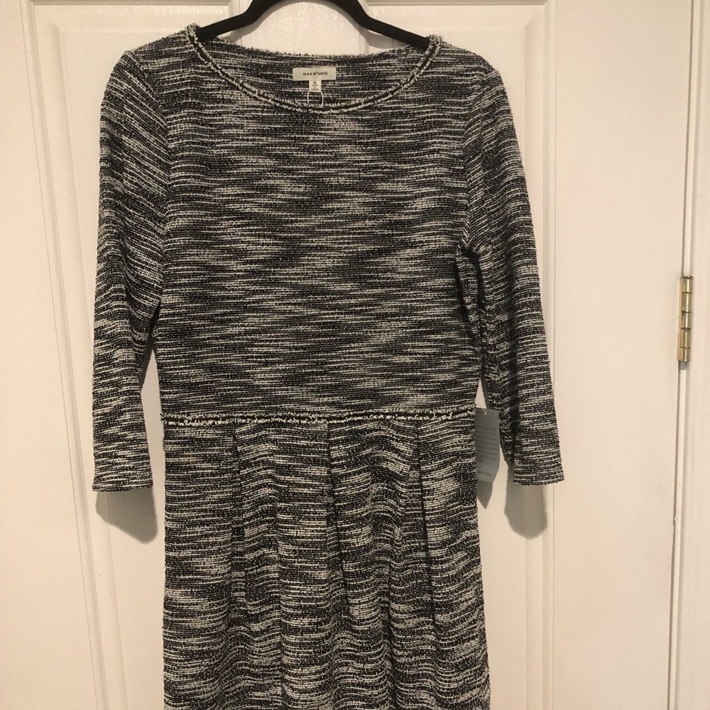 MAX STUDIO Pleated Knit Dress